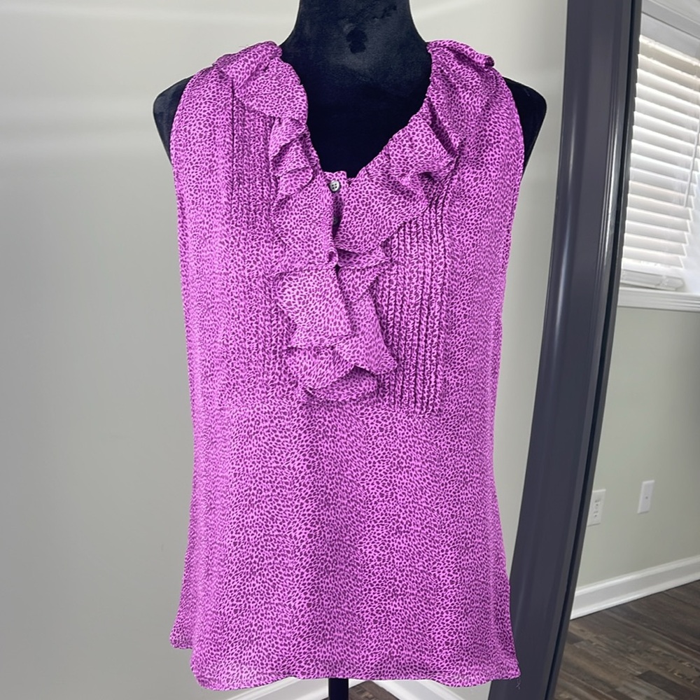 Banana Republic Purple Ruffle Sleeveless Top Ladies Size 6